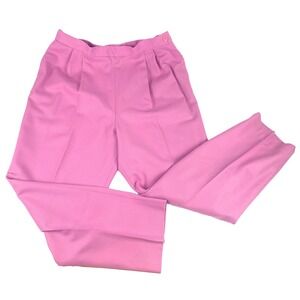 VTG Pendleton Virgin Wool Pants Womens P16 Pink Pleated Side Zip Grannycore READ